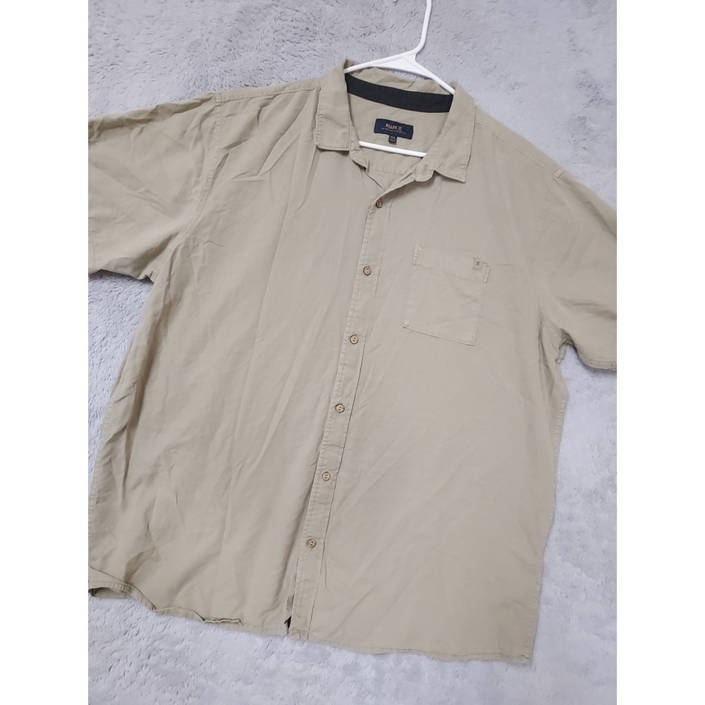 Roark Shirt Mens XXL Short Sleeve Organic Cotton Tencel Blend Button Down Green